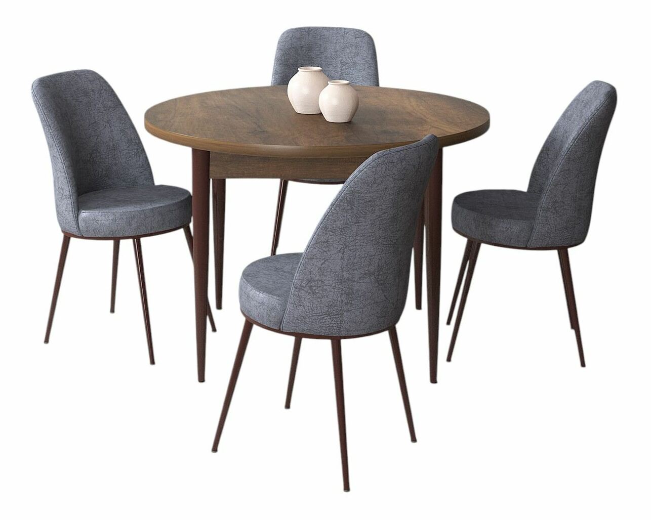 Jídelní set Torra (ořech barokní + kouřová) (pro 4 osoby)