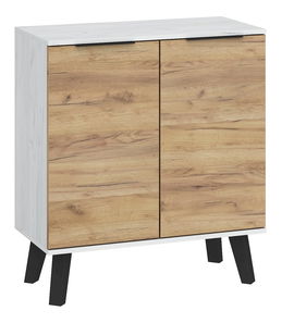 Komoda Shela (bílá + craft zlatý)
