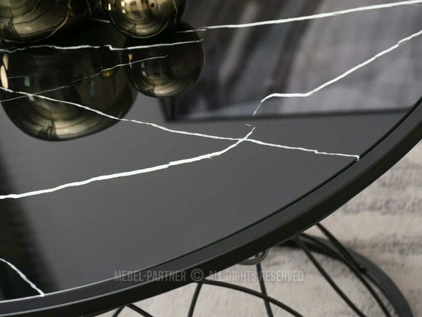 Konferenční stolek Foxy (černý mramor + černá)