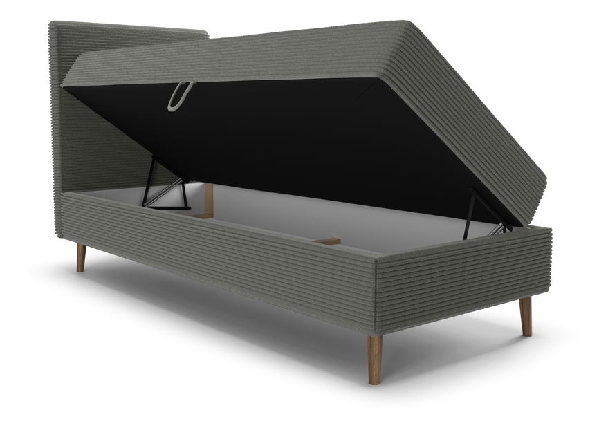 Jednolůžková postel 80 cm Napoli Bonell (tmavě zelená) (s roštem, s úl. prostorem)