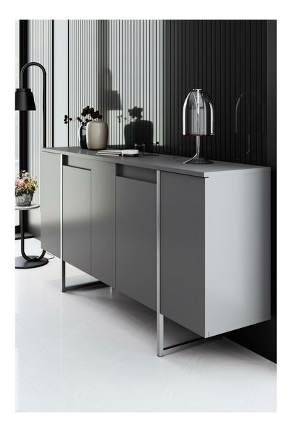 Skříňka Luna (antracit + stříbrná)