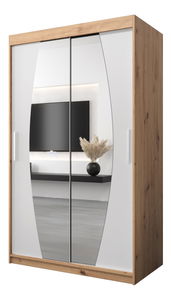 Šatní skříň 120 cm Eclipse (dub artisan + bílá matná)