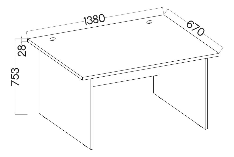 Pc stolek Mantela 170 (světle šedá)