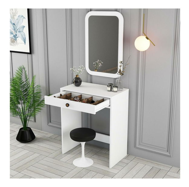 Toaletní stolek Logan 1 (bílý) (se zrcadlem)