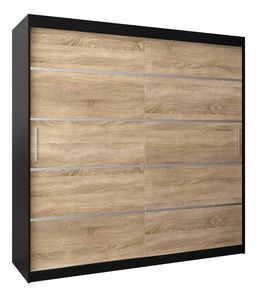 Šatní skříň 200 cm Verika 1 200 (černá + dub sonoma)