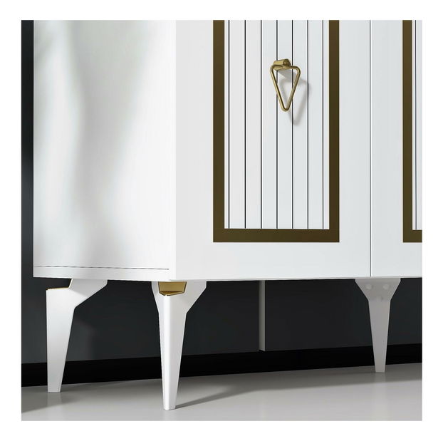 Skříňka Lideke 3 (bílá + zlatá)