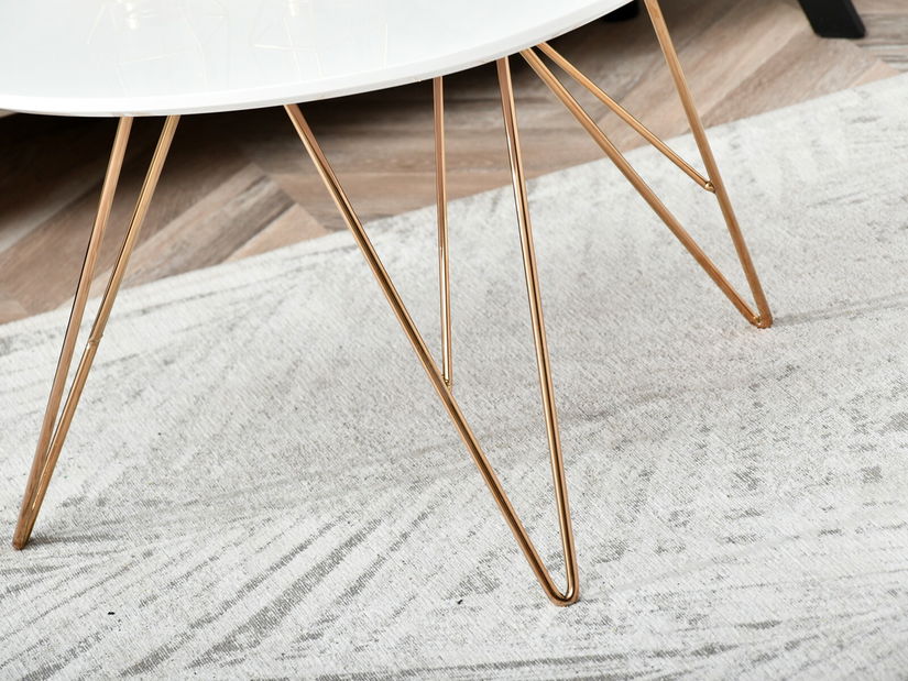 Konferenční stolek Rave S (bílá + měděná)