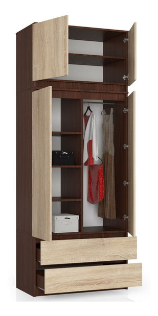 Nástavba na skříň Sashka (wenge + dub sonoma)