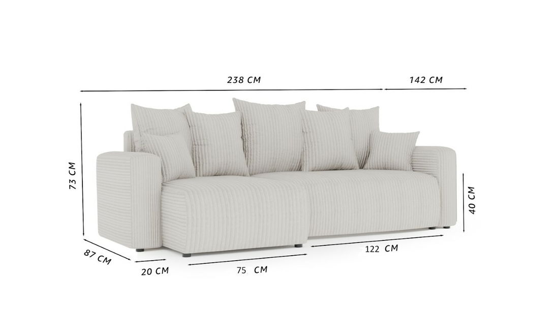 Rohová sedačka Solina (béžová) (L)