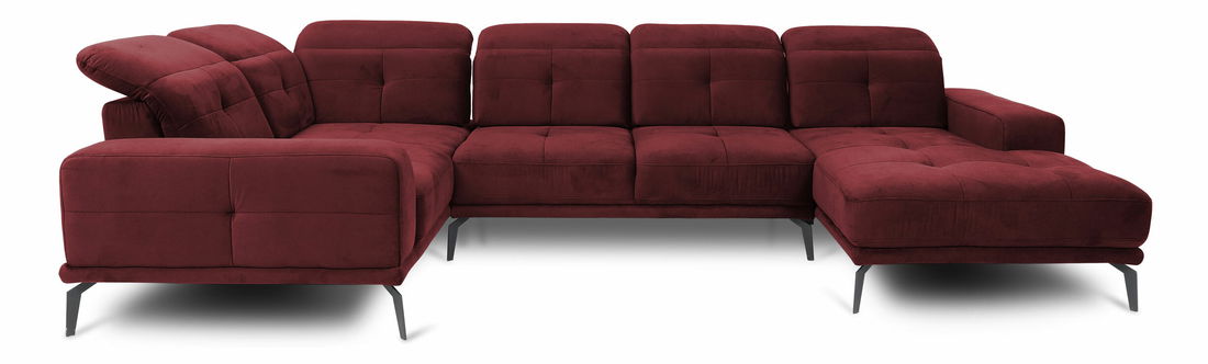 Rohová sedačka ve tvaru U Nicolette (bordó) (L)