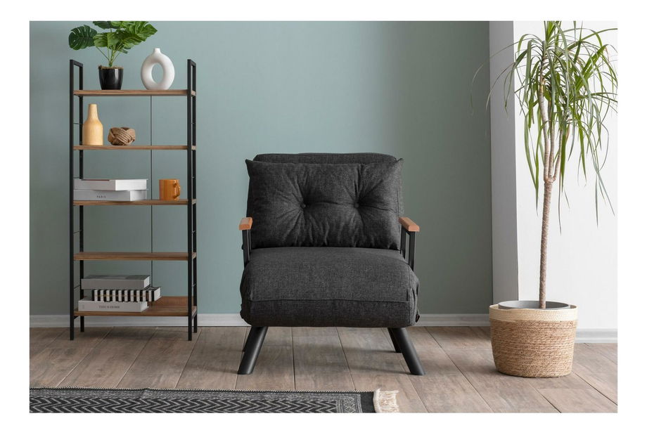 Rozkládací křeslo Sandy (tmavě šedá)