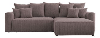 Rohová sedačka Baria (P) (tmavě hnědá)