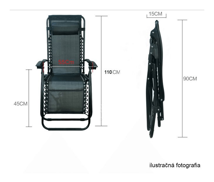 Zahradní polohovatelné křeslo Gerry (šedá)