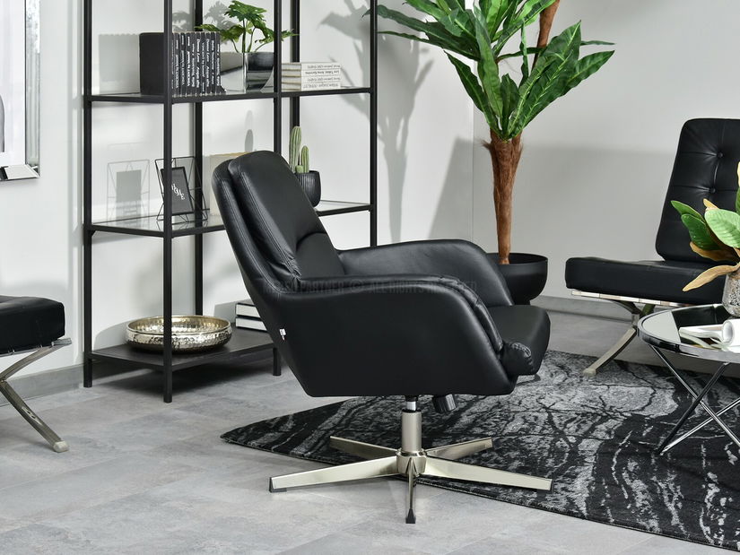 Křeslo Olef (černá + chromová)