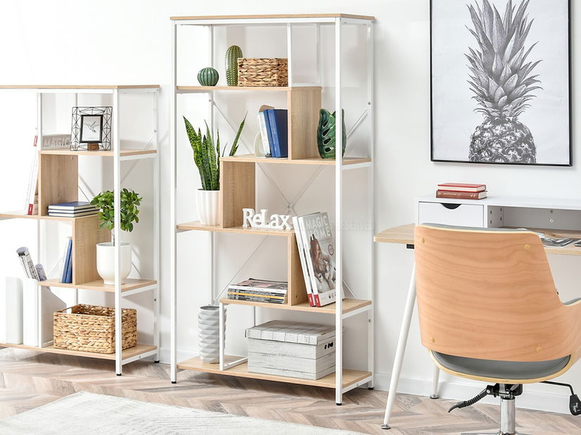 Regál Harp B (dub + bílá)