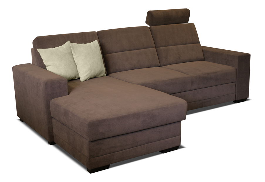 Rohová sedací souprava Nelson 2 2F+L (tmavě hnědá + polštáře béžová) (L)