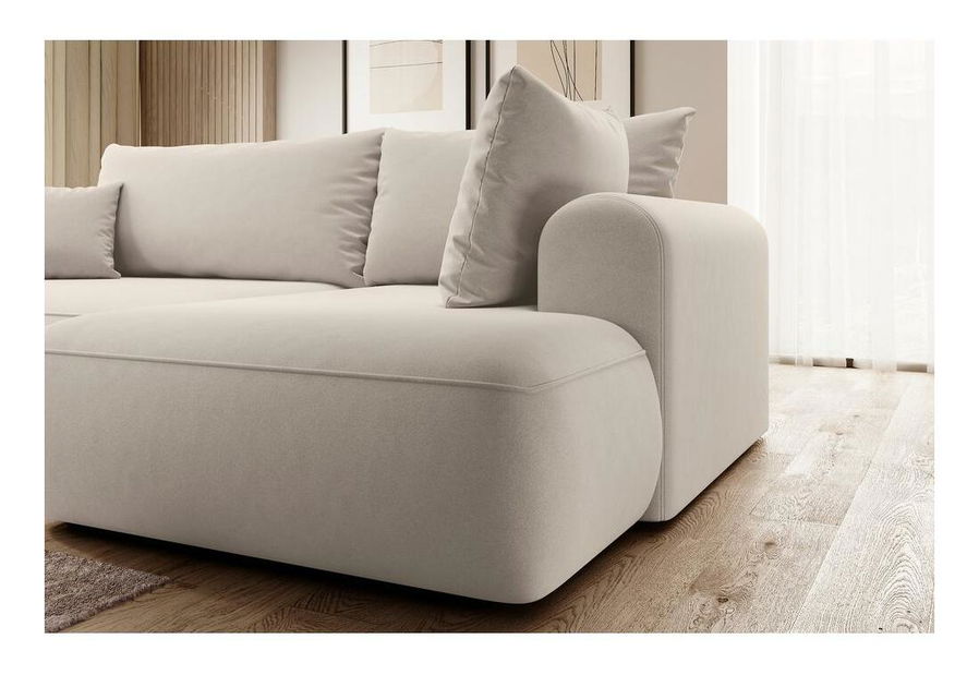 Rohová sedací souprava Olivo II (P) (béžová + černá)