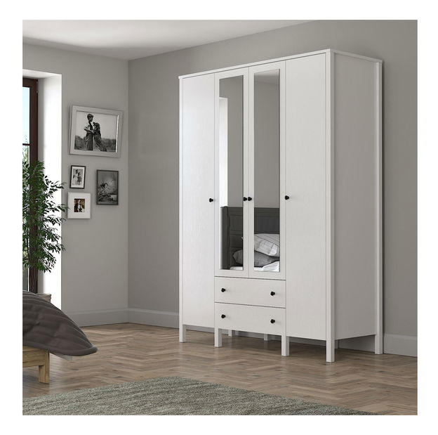 Šatní skříň Franc 75 (bílé dřevo)