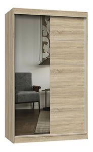 Šatní skříň s posuvnými dveřmi Igatossa 120 E (dub sonoma) (se zrcadlem)