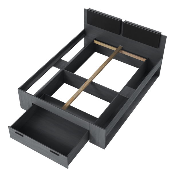 Manželská postel 160 cm Afrodita Typ 51 (s úl. prostorem) (dub karbonový)