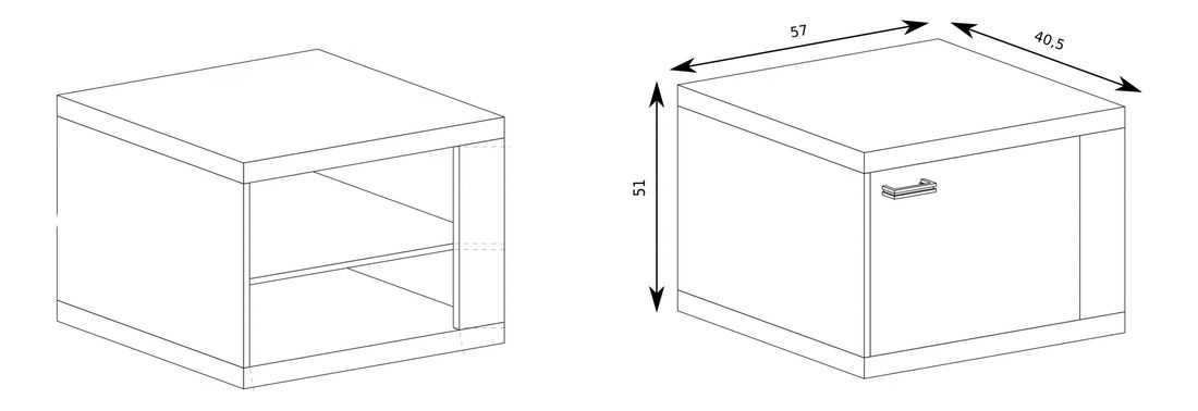 Noční stolek Nature 18 (dub ribbeck)