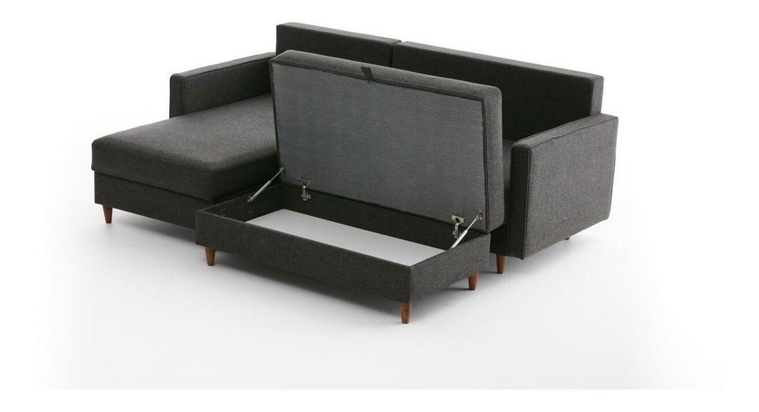 Rohová sedací souprava Ewie (L) (antracit)