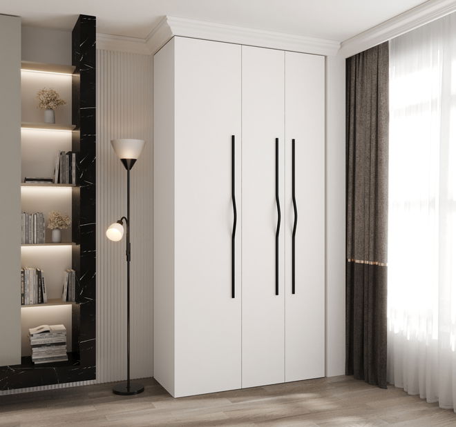 Šatní skříň 120 cm Carmela 50-2 (bílá + černá)