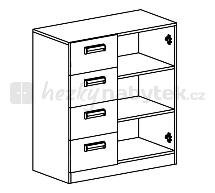 Komoda Echo L6 fialová