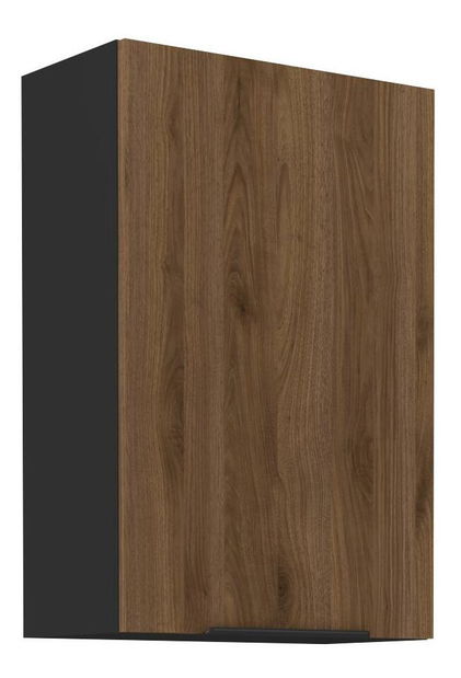Horní kuchyňská skříňka Manana 60 G 90 1F (korpus: černá matná + fronta: ořech okapi)