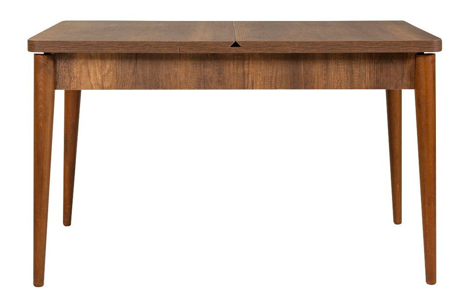 Rozkládací jídelní stůl se 2 židlemi a 2 lavicemi Vlasta (ořech + béžová)