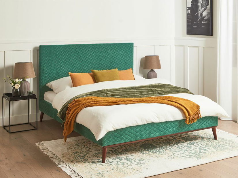Manželská postel 160 cm BARON (s roštem) (zelená)