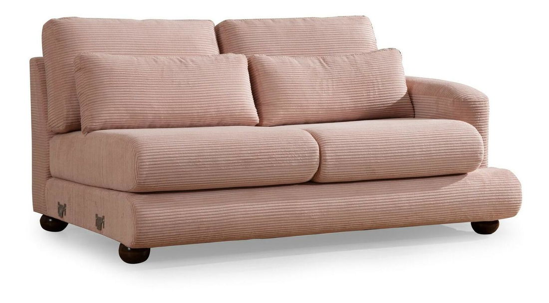 Rohová sedačka Riverolla (L) (růžová)