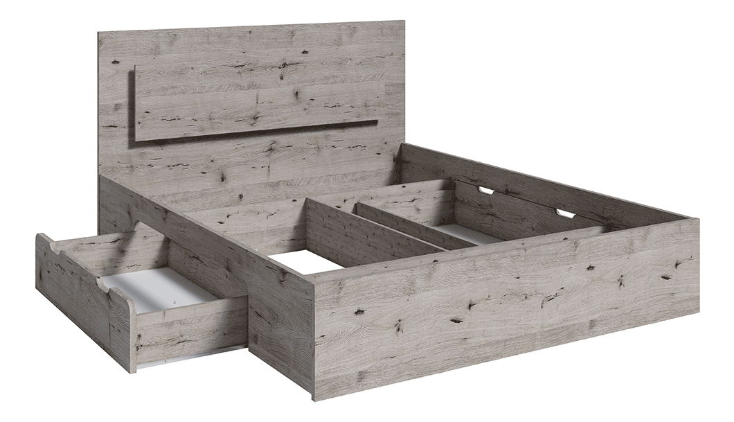 Manželská postel 160 cm Talago (dub welington) (s úl. prostorem a LED podsvícením)