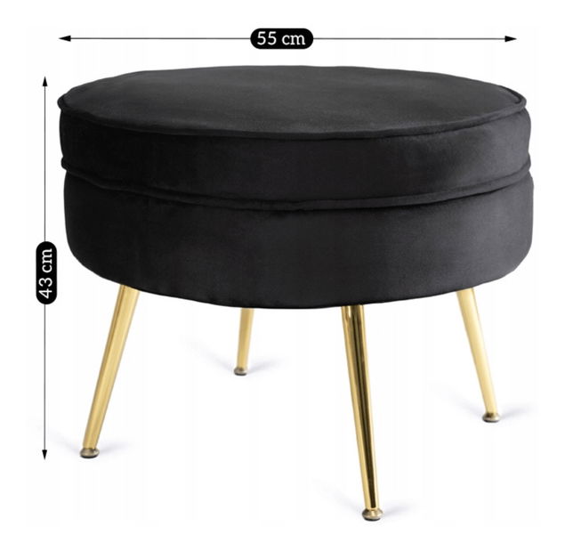 Křeslo Guarida (černá) (s taburetkou)