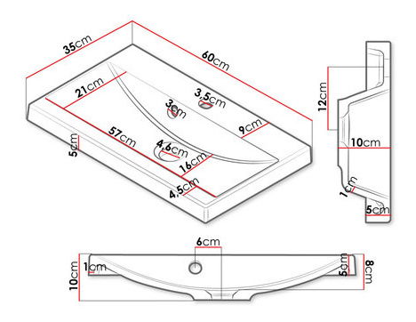 Umyvadlo Bronte 35EV17 (bílá)