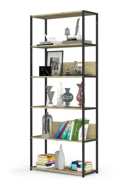 Regál Izumi IV (černá + dub artisan)