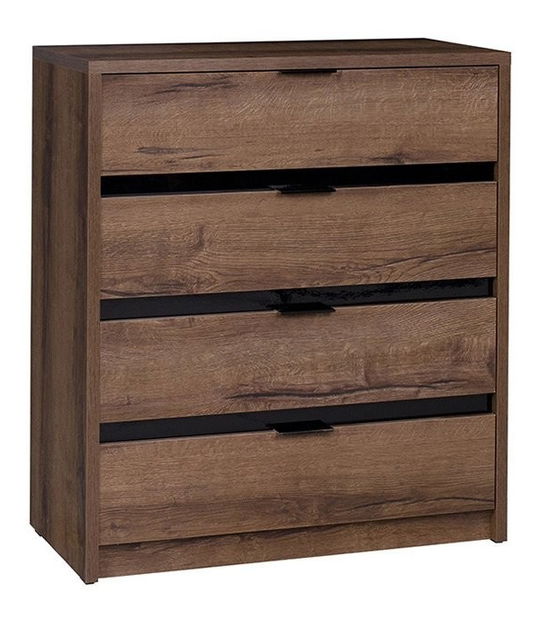 Komoda Vordeko VD3 (dub monastery + černý lesk)