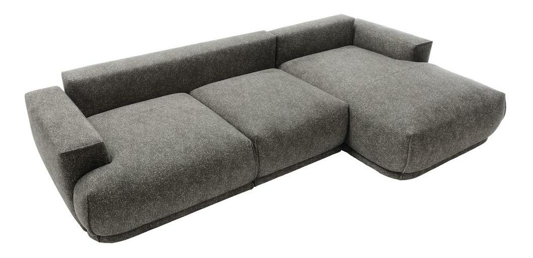 Rohová sedací souprava Dita (P) (šedá + černá)