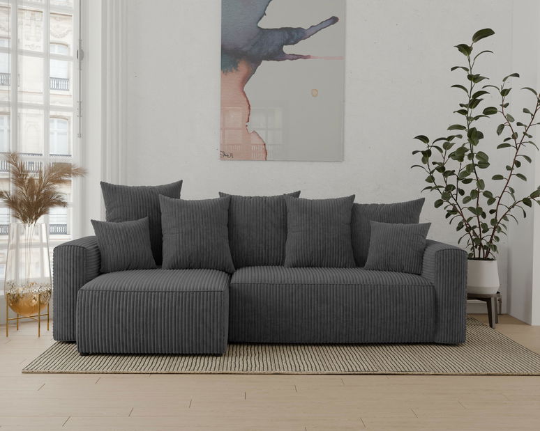 Rohová sedačka Denia (L) (tmavě šedá)