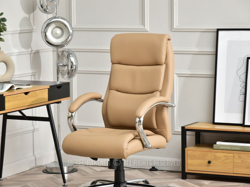 Křeslo Luxus (béžová + chromová)