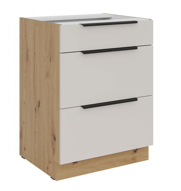 Dolní kuchyňská skříňka Sayla 60 D 3S BB (kašmír + dub artisan)