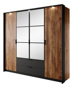 Šatní skříň Milty (dub baltic + černá)