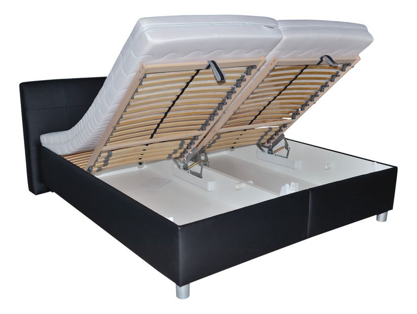 Manželská postel 180 cm Blanár Nice (s roštem a matracemi) (černá)