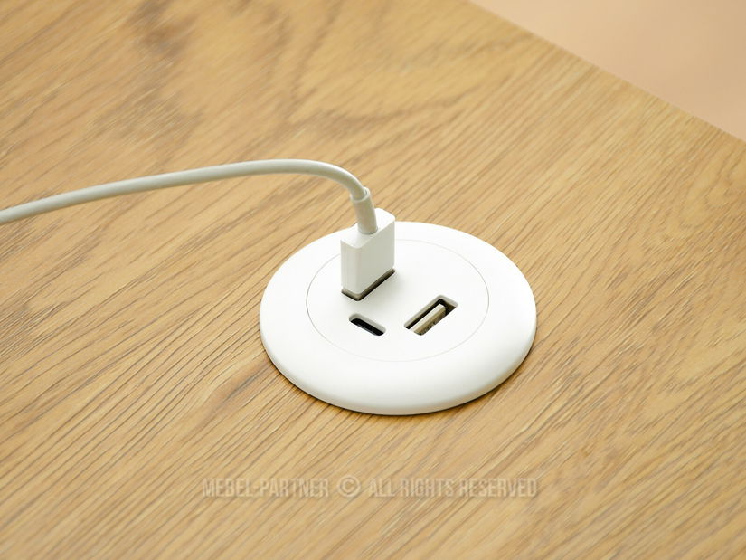 PC stolek Osto 100 (dub bílý + černá)