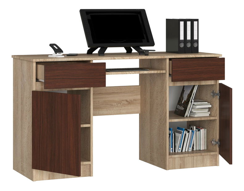 PC stolek Bahadur (dub sonoma + wenge)