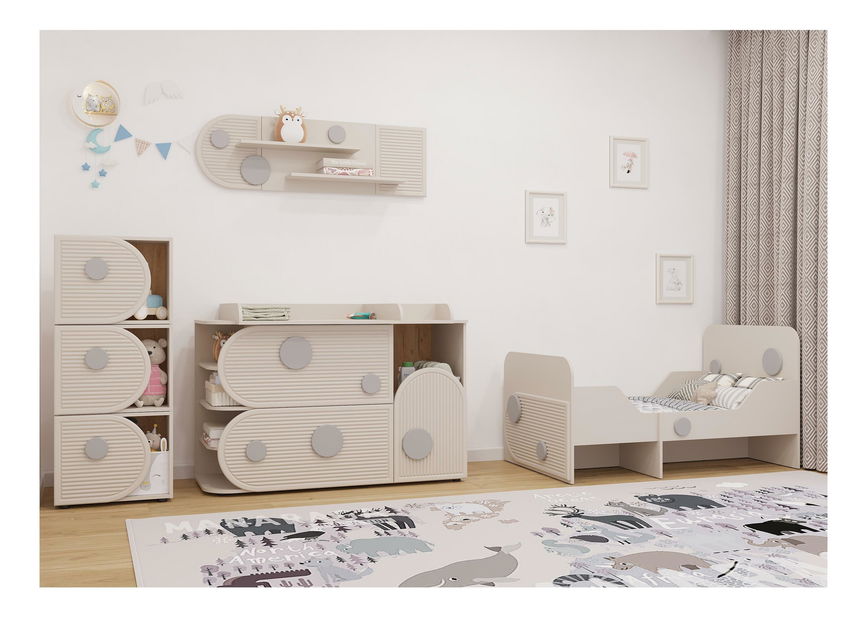 Dětská rozkládací postel 80 cm Perdidos (kašmír) (s roštem)