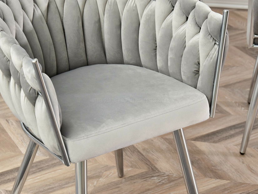 Jídelní židle Radio (šedá + stříbrná)