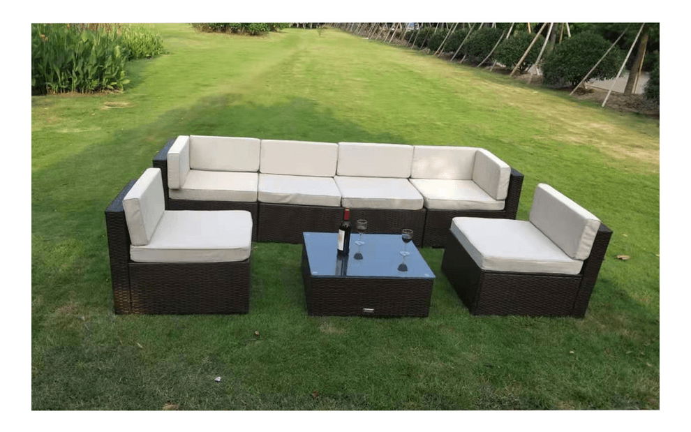 Zahradní ratanový set Monde (černá + smetanová)