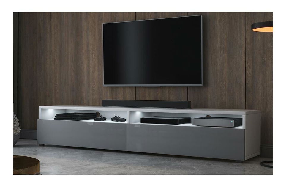 TV skříňka/stolek Redcan (bílá + šedá)