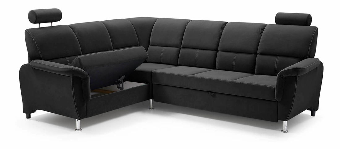 Rohová sedací souprava Dina (černá) (L)